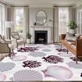 thumbnail image 1 of Shell Coral Coastal Area Rugs 6'x9', Washable Small Throw Rugs for Kitchen Dining room, Nautical Summer Beach Ocean Sea Indoor Outdoor Rug Non-Slip Low Pile Carpet Runner Reversible Floor Mats, 1 of 8