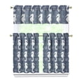 thumbnail image 1 of Shell & Coral Kitchen Curtains Set of 3, Semi-Sheer Tier Curtains with Valance for Coastal or Nautical Home Decor, 1 of 3