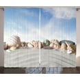 thumbnail image 1 of Ambesonne Shell Curtains 2 Panel Set, Seashells on Sand Hill Sky, 108" x 90", Multicolor, 1 of 3