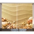 thumbnail image 1 of Ambesonne Shell Curtains 2 Panel Set, Various Seashells on Sand, 108" x 84", Multicolor, 1 of 3