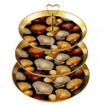 thumbnail image 1 of Shell Decorative Plastic Discs Earring Holder Stand with Iron Pillars - 32cm Height, 3 Plate Sizes, 1 of 6