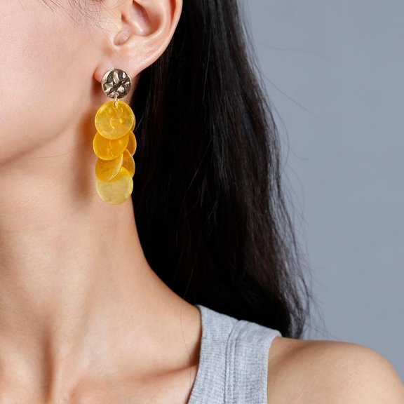 Shell Earrings For Women, Cluster Of R Nd Shell Op Dangle Earrings Summer Beach Jewelry[Z1014]