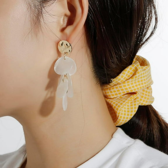 Shell Earrings For Women, Cluster Of R Nd Shell Op Dangle Earrings Summer Beach Jewelry[Z1015]