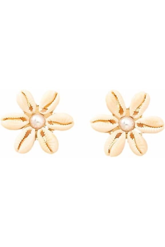 Shell Earrings for Women Beach Seashell Earrings Pearl Shell Flower Earrings Boho Shell Earrings Summer Holiday Jewelry Gifts