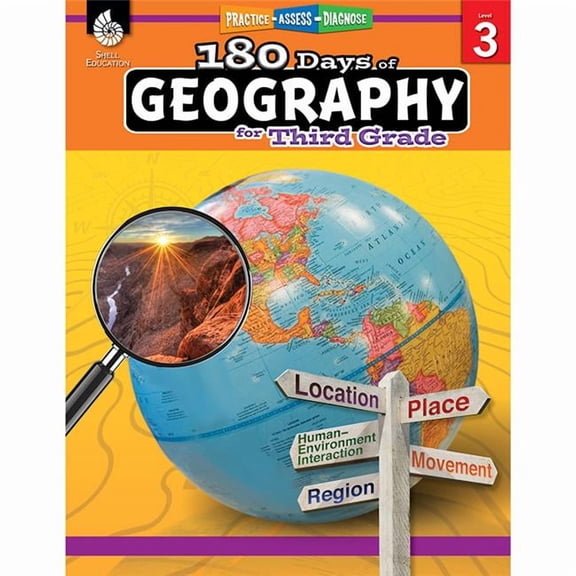 Shell Education 180 Days of Geography Book for Grade 3