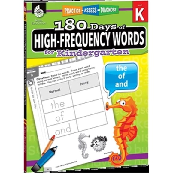 Shell Education 180 Days of High-Frequency Words for Kindergarten, Grade K