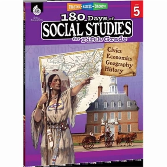 Shell Education 180 Days of Social Studies Daily Practice Workbook for Fifth Grade