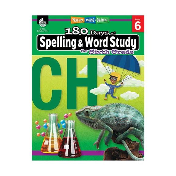 Shell Education 180 Days of Spelling & Word Study, Grade 6