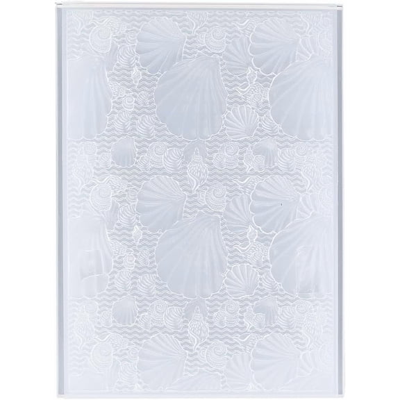 Shell Embossing Folder Plastic Embossed Folders White 3D Summer Sea Ocean Beach Pattern Background Paper Machine Template Stencils for DIY Craft Card Making Scrapbooking Album Decoration 1pc