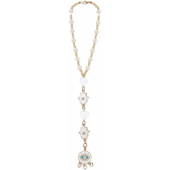Shell Evil Eye Car Hanging Ornament Hamsa Hand Beaded Rear View Mirror Charm