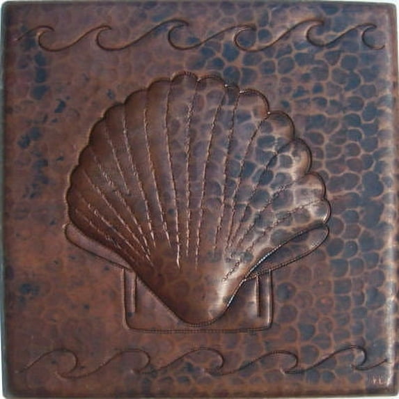 Shell Hammered Copper Tile