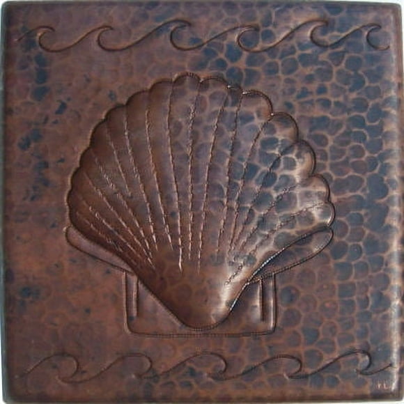 Shell Hammered Copper Tile