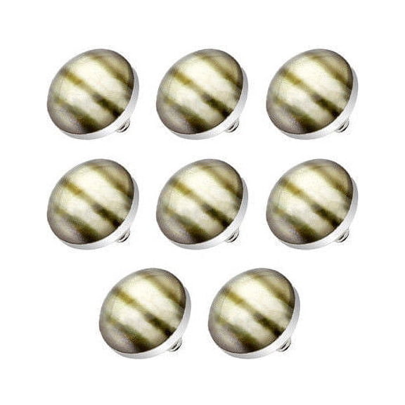 Shell Inlay Designed Internally Threaded Dermal Tops 8 Pieces