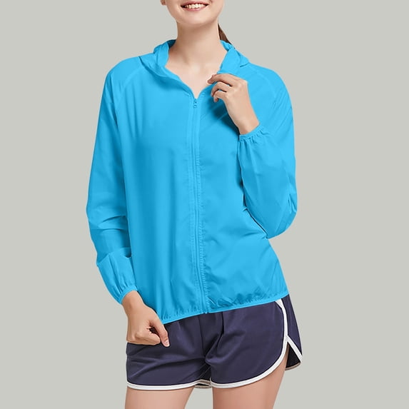 Shell Jackets for Women Lightweight Breathable Womens Jackets with Full Zip-up Long Sleeves Waterproof Free Outdoor Activewear Casual Daily Outfit Plus Size