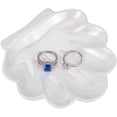 thumbnail image 1 of Shell Jewelry Dish Tray Porcelain Sparkle Iridescent Seashell Jewelry Organizer, 1 of 9