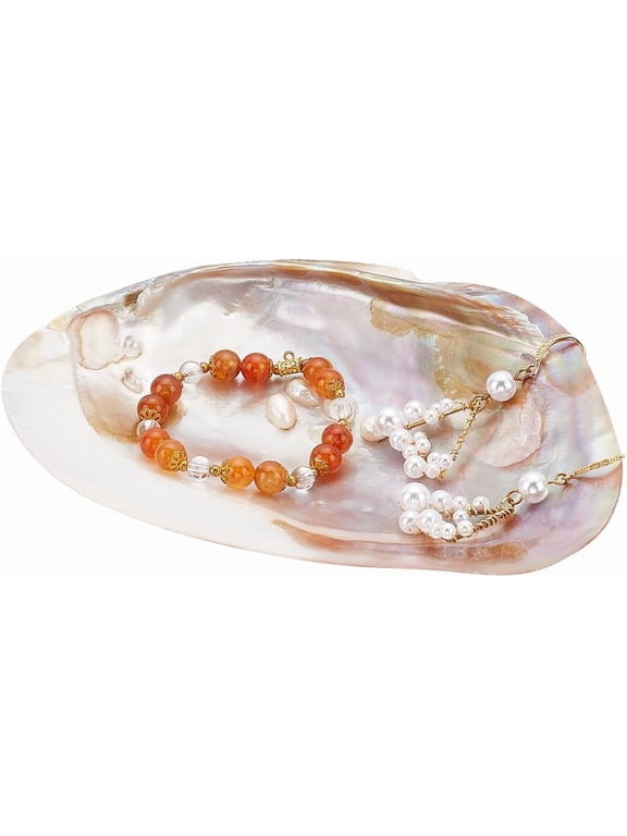 Shell Jewelry Tray Natural Seashell Ring Holder Pendant Tray Jewelry Dish Keys Bowl Trinket Necklace Bracelet Candy Tray for Women Girls Home Bathroom Decor Jewelry Bowl Gift Mixed Color