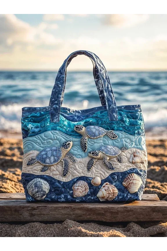 Shell Journey Quilted Tote Bag