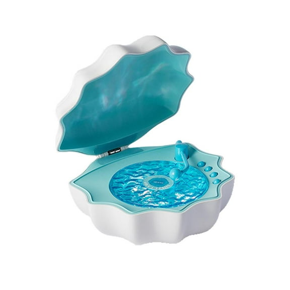 Shell Lamp with Bluetooth Speaker, Ocean Wave Projector Light, Retro Bluetooth Record Player with Night Light, Vinyl Shell Wave Projection Lamp Bluetooth Speaker, Valentine's Day Gifts for Her L8I2