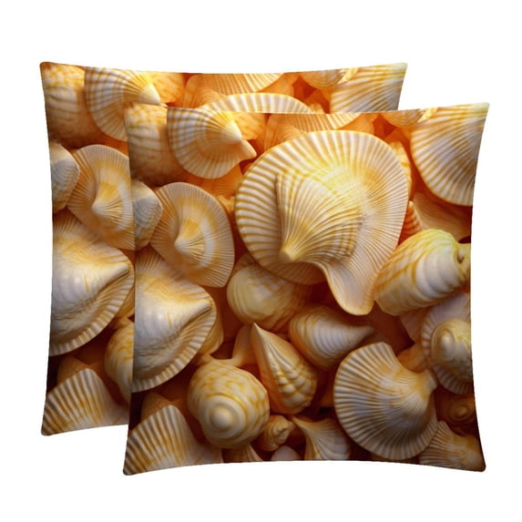 Shell Luxurious Velvet Decorative Throw Pillow Covers - Set of 2, Unique Patterns, Available in 16x16, 18x18, and 20x20 Inches for Various Occasions