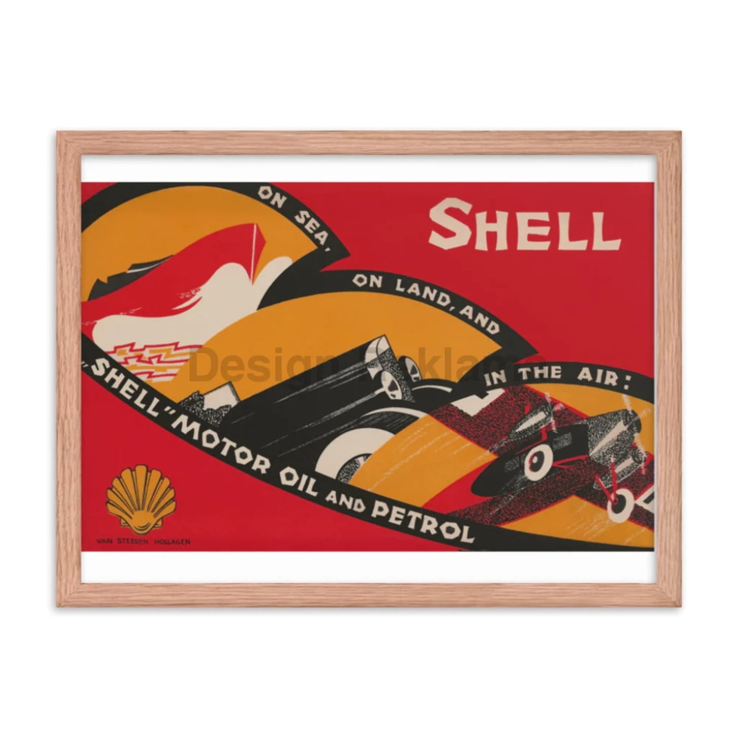 Shell Motor Oil and Petrol, circa 1933. Framed Vintage Travel Poster ...