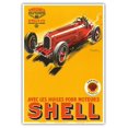 thumbnail image 1 of Shell Motor Oils - Racing Cars - Vintage Car Racing Poster by Géo Ham (Georges Hamel) c.1934 - Master Art Print (Unframed) 13in x 19in, 1 of 4