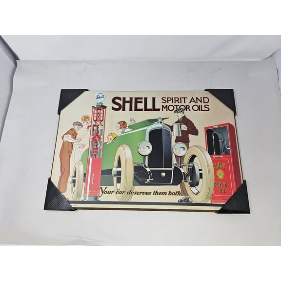 Shell Old Advertisement Wood Print Art