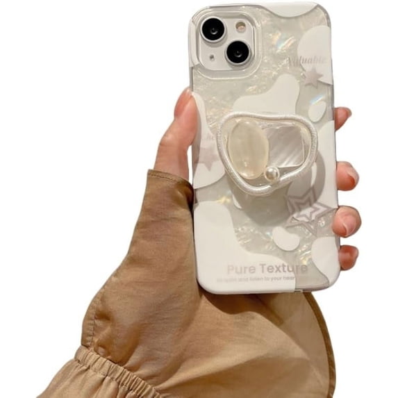 Shell Pattern Cow Pattern Phone case, with or Without Stand and Chain, Anti-Drop wear-Resistant, Aesthetic Girl, for iPhone 15 14 13 12 11 Pro Max Plus Phone case (P3,iPhone 12 Pro Max)