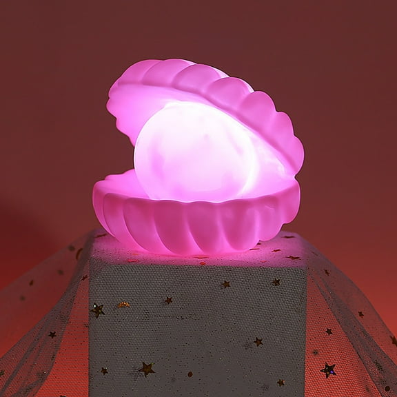 Shell Pearl Beach Theme Night Light, RGB Color Changing Mood Light, Bedside LED Clamshell Decorative Light for Office, Home Party Decoration, Birthday Christmas Valentine's Day Gift (Pink)