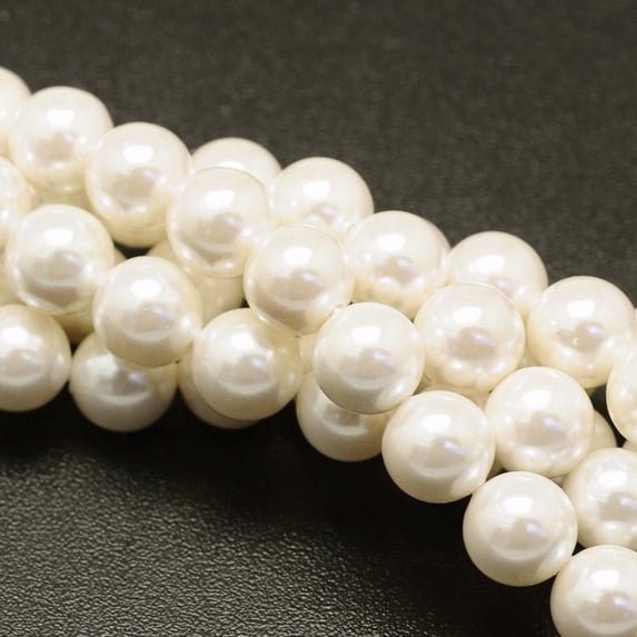 Shell Pearl Beads Strands Round White 16mm Hole: 1mm about 24pcs/strand 15 inch