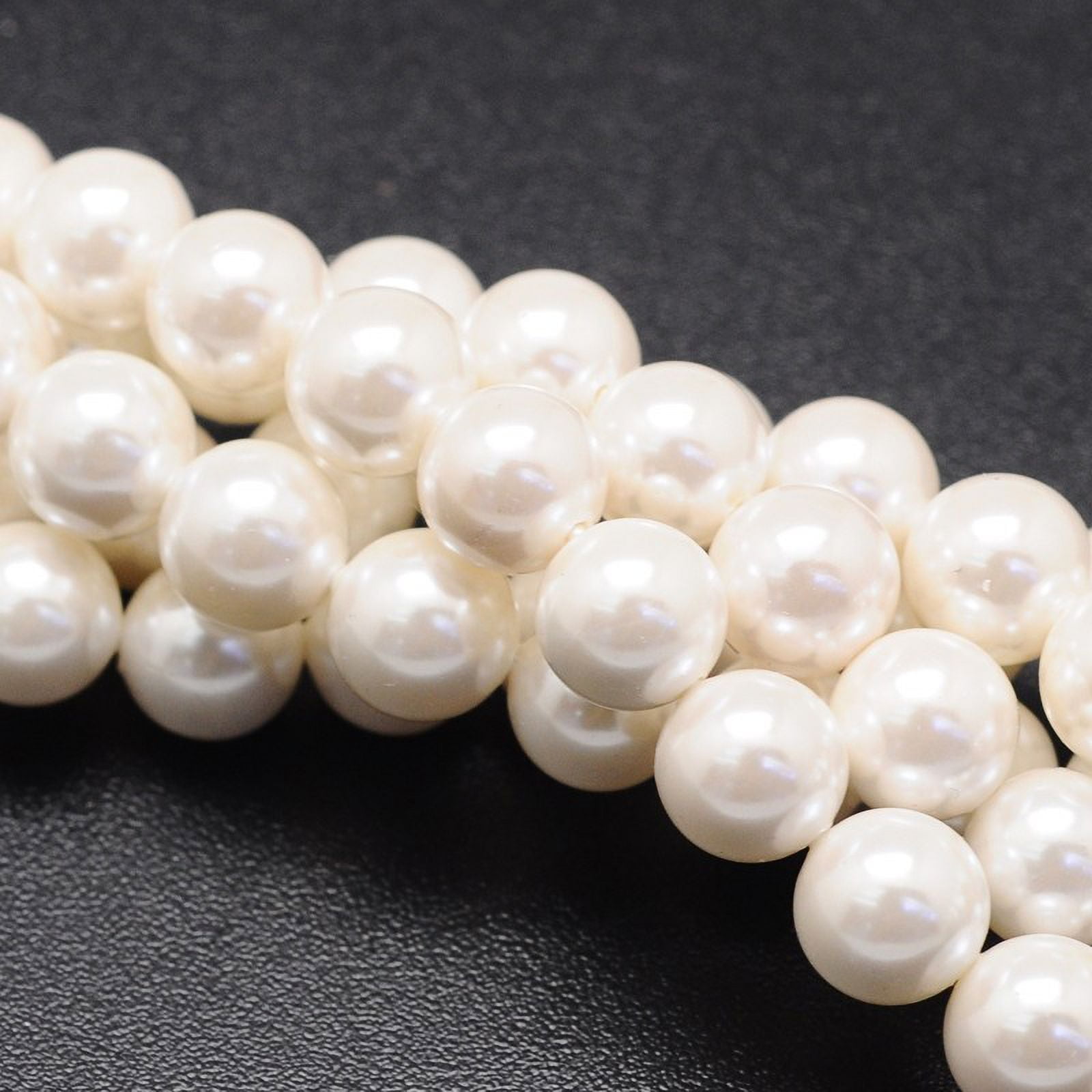 Shell Pearl Beads Strands Round White 6mm Hole: 1mm about 69pcs/strand 16 inch