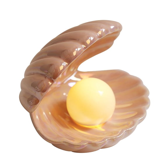 Shell Pearl Lamp, European Lamp Beads, Ceramic Table Lamp(Pink)