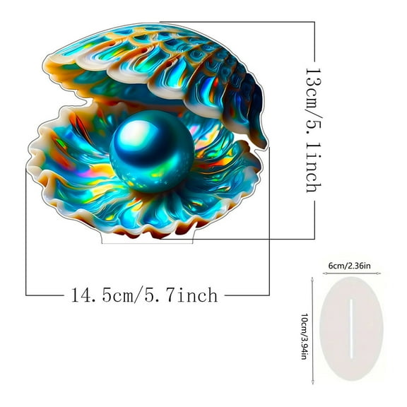 Shell Pearl Light LED Accent Lamp Portable Night Light Pearl in Shell Desktop Ornament Home Decor for Bedroom Living Room (Electroplating Blue)