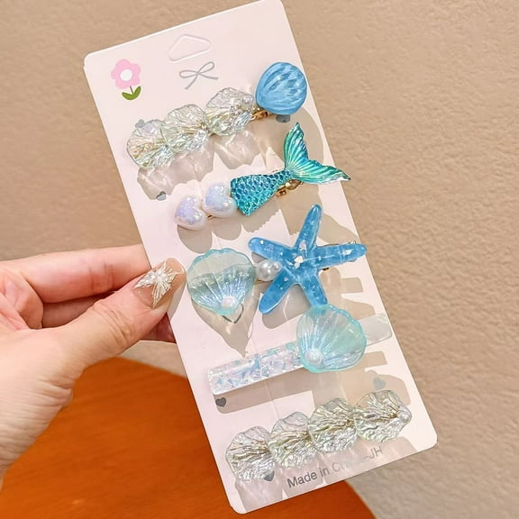Shell Pearl Starfish Hair Clip Set for Women Girls, Princess Alligator Hair Clips, Ladies and Girls Headwear Styling Tools Hair Accessories