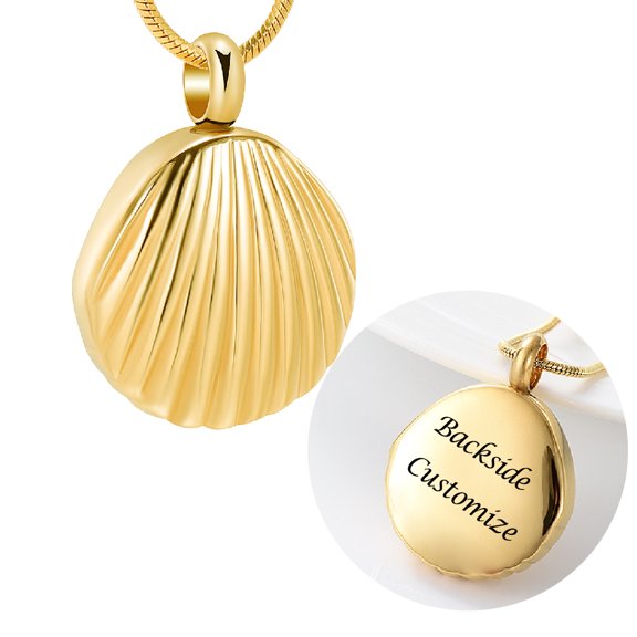 Shell Pendent for Ashes and Chain Cremation Jewelry for Ashes Urn Necklace Lockets for Human Ashes Pet Ashes Holder
