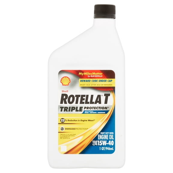 Shell Rotella T 15W-40 Heavy Duty Diesel Motor Oil, 1 qt.