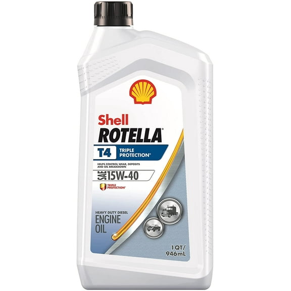 Shell Rotella T4 Triple Protection Conventional Diesel Engine Oil 15W-40, 1 qt ("Pack"6)