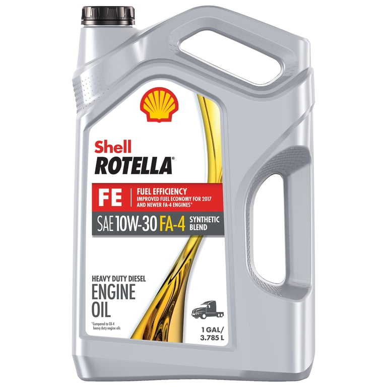 Shell Rotella T5 FE 10W-30 Synthetic Blend Diesel Engine Oil, 1
