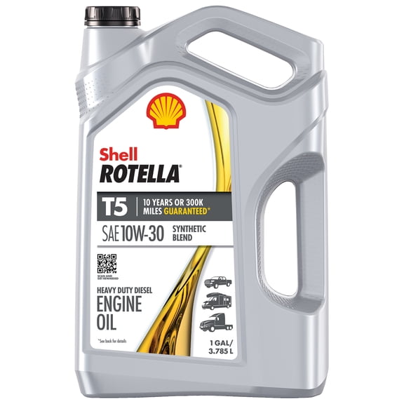 Shell Rotella T5 Synthetic Blend 10W-30 Diesel Engine Oil, 1 Gallon