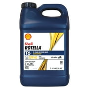 Shell Rotella T6 Full Synthetic 15W-40 Diesel Engine Oil, 2.5 Gallon