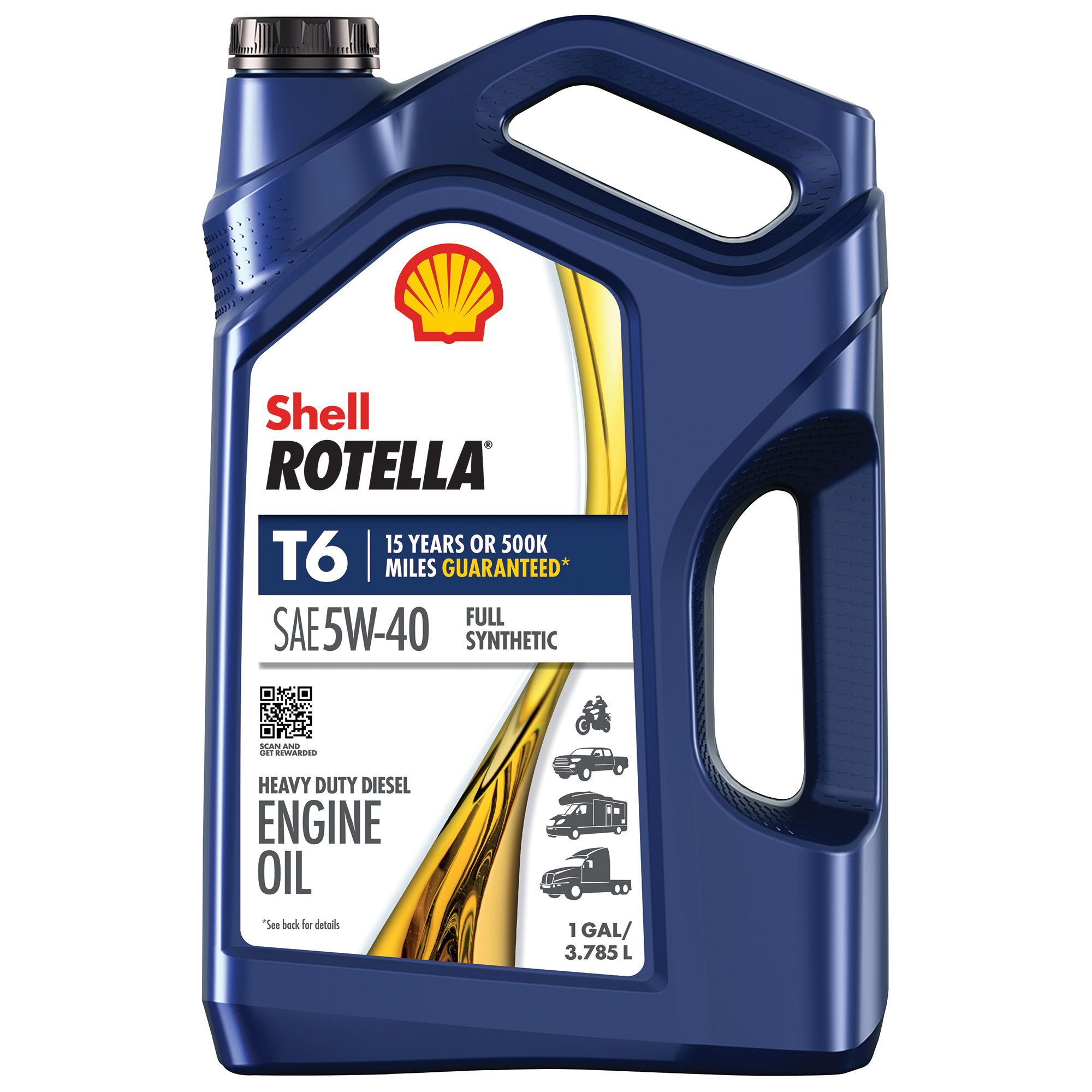 Shell Rotella T6 Full Synthetic 5W-40 Diesel Engine Oil, 1 Gallon - image 1 of 9