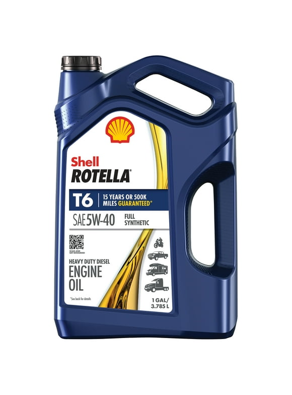 Shell Rotella T6 Full Synthetic 5W-40 Diesel Engine Oil, 1 Gallon
