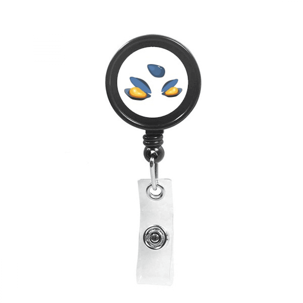 Shell Scallop Oyster Painting Retractable Keychain Badge Holder ID Badge
