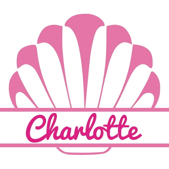 Shell Seashell Pink Pearl Shell Customized Wall Decal - Custom Vinyl Wall Art - Personalized Name - Baby Girls Boys Kids Bedroom Wall Decal Room Decor Wall Stickers Decoration Size (40x40 inch)