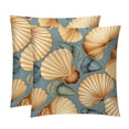 thumbnail image 1 of Shell Set of 2 Velvet Throw Pillow Covers Inserts for Bed Pillow, Decorative Pillows - 16x16 18x18 20x20 Inches with Unique Patterns for Various Occasions, 1 of 6
