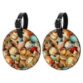 thumbnail image 1 of Shell Set of 2pcs PU Leather Round Suitcase Tags with Privacy Cover and Name ID Tag - Ideal for Travel Luggage, Handbags, Backpacks, School Bags, 1 of 6