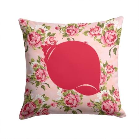 Shell Shabby Chic Pink Roses Fabric Decorative Pillow