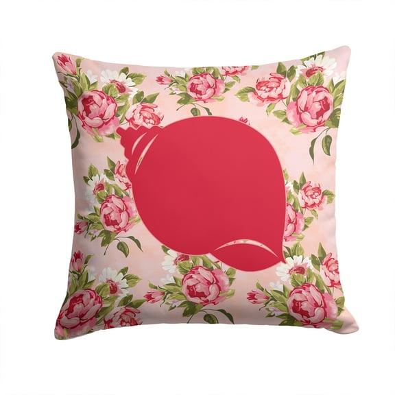 Shell Shabby Chic Pink Roses Fabric Decorative Pillow