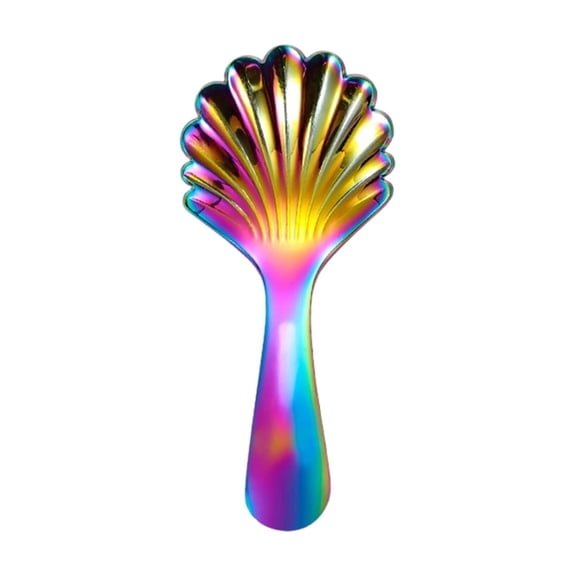 Shell Shape Stainless Steel Spoon Small Dessert Spoon Coffee Stirring Spoon with Unique Seashell Design for Kitchen Dining and Coastal Decor