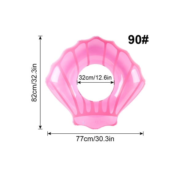Shell Shaped Inflatable Pool Float Ring, Thickened PVC Swim Tube for Beach and Summer Pool Party