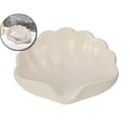 thumbnail image 1 of Shell-Shaped Plastic Soap Dish with Self-Draining Design Decorative Soap Holder for Bathroom Sink and Kitchen Countertop, 1 of 5